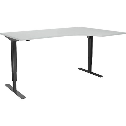 4061753259356 - Schreibtisch Atlanta elektrisch höhenverstellbar Ecke BxT 1800 x 1200 mm lichtgrau schwarz rechts