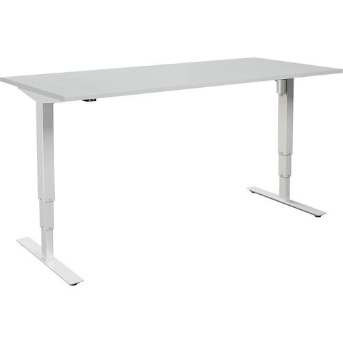 4061753266217 - Schreibtisch Atlanta elektrisch höhenverstellbar gerade BxT 1800 x 800 mm lichtgrau weiß