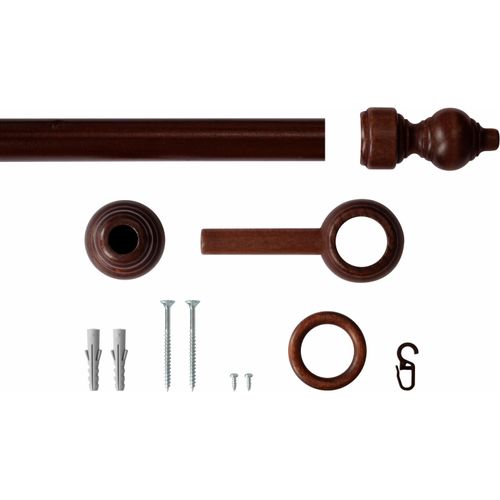 4015161421188 - Gardinenstange Trend Good Life Ø 28 mm 1-läufig Fixmaß mit Bohren verschraubt braun