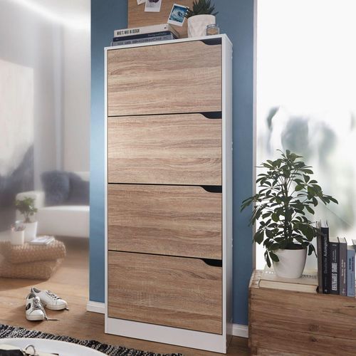 4250950253377 - WOHNLING Schuhschrank WL5036 weiß 4 Fachböden 600 x 240 x 1500 cm