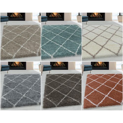 4053659033222 - Wunderschöne Shaggy Hochflor Langflor 30mm Shaggy Teppich Gemusterte Bordüre