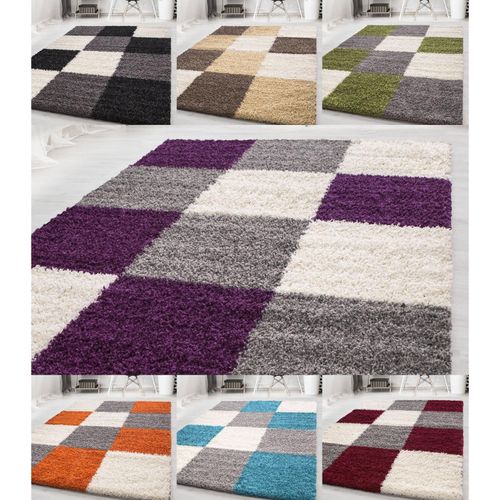 4053658990632 - Wunderschöne Shaggy Kariert Teppich Hochflor Intensive Farbbrillanz 30 mm 4053658990632 - Wunderschöne Shaggy Kariert Teppich Hochflor Intensive Farbbrillanz 30 mm