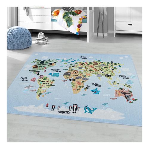 4053659047465 - Kinderteppich Spielteppich Für Kinderzimmer Weltkarte Mit Tieren Höhe 8 mm 4053659047465 - Kinderteppich Spielteppich Für Kinderzimmer Weltkarte Mit Tieren Höhe 8 mm