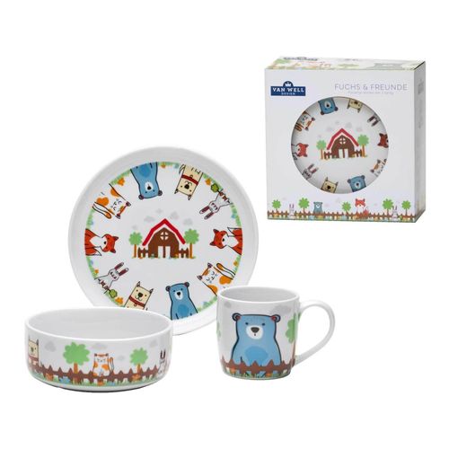 4009290173490 - Kindergeschirr Set Fuchs und Freunde 3er Set