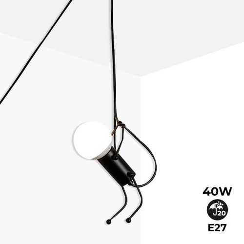 8435427133673 - Barcelona Led - Dekorative Hängelampe mit Umlenkrolle Schalter und Stecker doll Farbe Schwarz - Schwarz