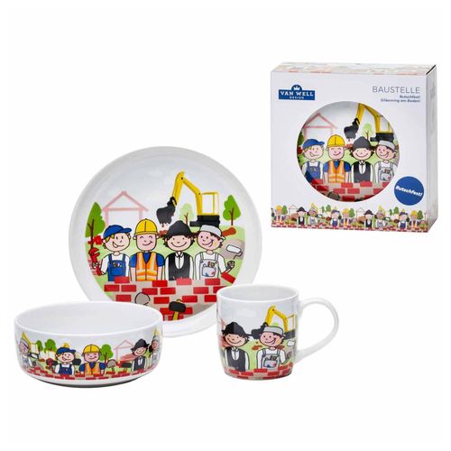 4009290176392 - Kindergeschirr Set Baustelle 3er Set