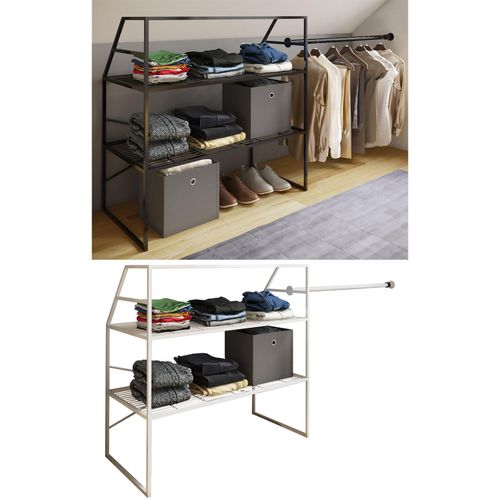 4051814411601 - Metall Kleiderschrank offener Schrank begehbarer Dachschrägen Regal Maße ca B 100 x H 100 x T 50 cm - Disal