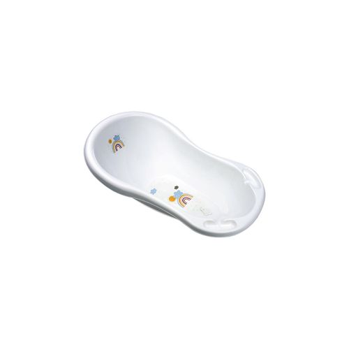 3800166109978 - Babybadewanne Rainbow 84 cm Wasserablauf ergonomische Form Ablagefächer weiß