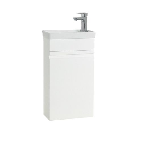 4051814441707 - 2-tlg Set Waschplatz für Gäste WC Gästebad Waschtisch Toilette grifflose Drehtüre Badmöbel Badezimmer Set – Silora M hängend 4051814441707 - 2-tlg Set Waschplatz für Gäste WC Gästebad Waschtisch Toilette grifflose Drehtüre Badmöbel Badezimmer Set – Silora M hängend