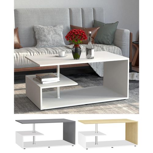 4051814430350 - Holz Couchtisch Sofatisch Wohnzimmertisch Beistelltisch Kaffeetisch Maliso M (Farbe Weiß Honig-Eiche) 4051814430350 - Holz Couchtisch Sofatisch Wohnzimmertisch Beistelltisch Kaffeetisch Maliso M (Farbe Weiß Honig-Eiche)