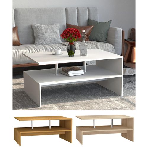 4051814430367 - Holz Couchtisch Sofatisch Wohnzimmertisch Beistelltisch Kaffeetisch Maliso L (Farbe Weiß) 4051814430367 - Holz Couchtisch Sofatisch Wohnzimmertisch Beistelltisch Kaffeetisch Maliso L (Farbe Weiß)