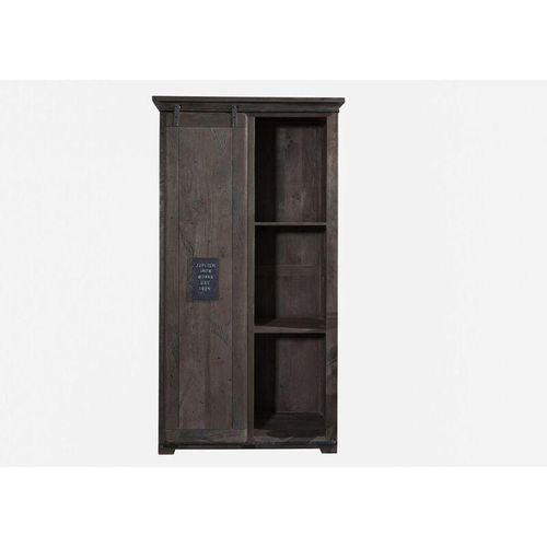 4251213554989 - Massivmoebel24de - Schrank Mango 100x60x190 grau lackiert railway 216 - grau