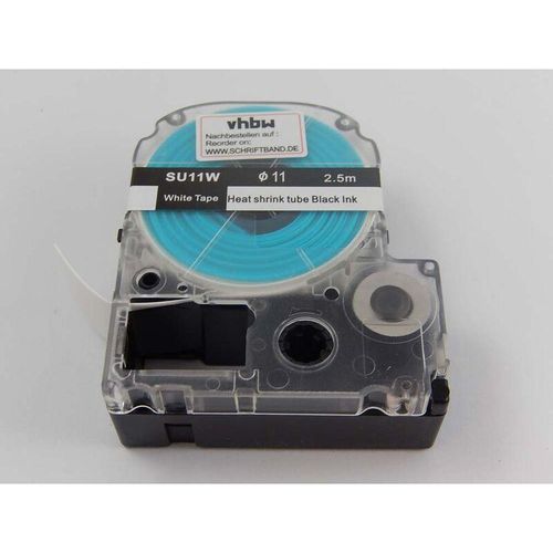 4065705393945 - Schriftband-Kassette kompatibel mit Epson LabelWorks LW-Z900 Etiketten-Drucker Schwarz auf Weiß Schrumpfschlauch-Kassette 11 mm - Vhbw