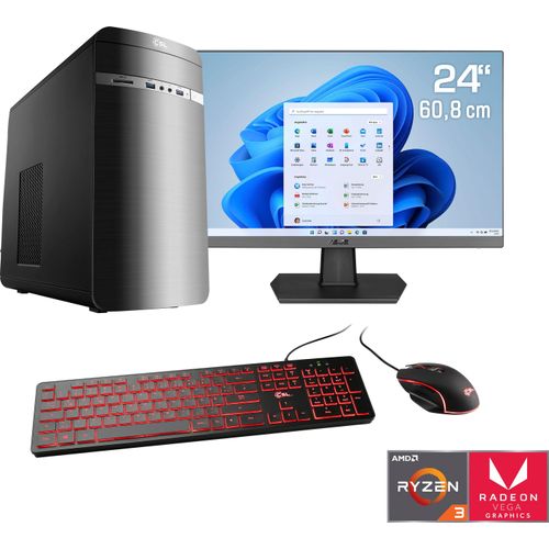 4061474163970 - F (A bis G) CSL Gaming-PC-Komplettsystem Sprint V28988 Computer-Komplettsysteme Gr Microsoft Windows 11 Home (64 Bit) 8 GB RAM 500 GB SSD grau (anthrazit) PC Sets