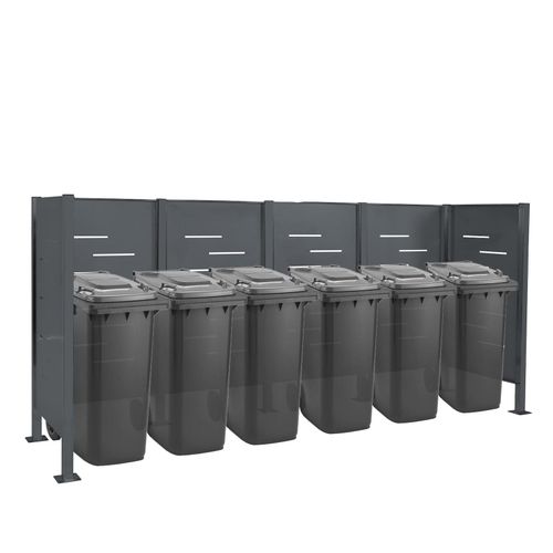4057651615592 - Mülltonnen-Zaun MCW-J55 Mülltonnenverkleidung Mülltonnenaufbewahrung 150x325x85cm Metall ~ anthrazit 4057651615592 - Mülltonnen-Zaun MCW-J55 Mülltonnenverkleidung Mülltonnenaufbewahrung 150x325x85cm Metall ~ anthrazit