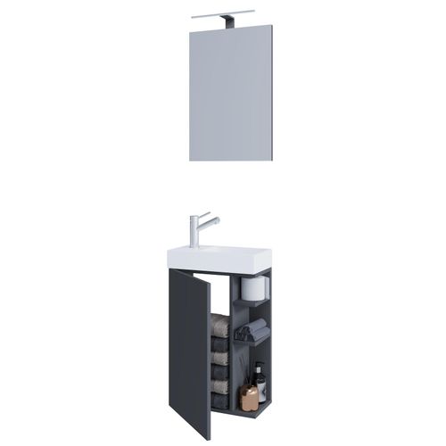 4051814426469 - 3-tlg Set Waschplatz für Gäste WC Gästebad Toilette Waschtisch mit Spiegel Badmöbel Badezimmer Set – Lumia 4051814426469 - 3-tlg Set Waschplatz für Gäste WC Gästebad Toilette Waschtisch mit Spiegel Badmöbel Badezimmer Set – Lumia