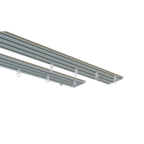 4068222111245 - Gardinenschiene MY HOME Tanbul Gr 4 silber (silberfarben) Gardinenstangen L 210cm 4 läufig Aluminium L210cm T84cm