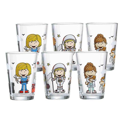 4262418976087 - Kindergläser Berufe Mädchen 205 ml 6er Set 4262418976087 - Kindergläser Berufe Mädchen 205 ml 6er Set