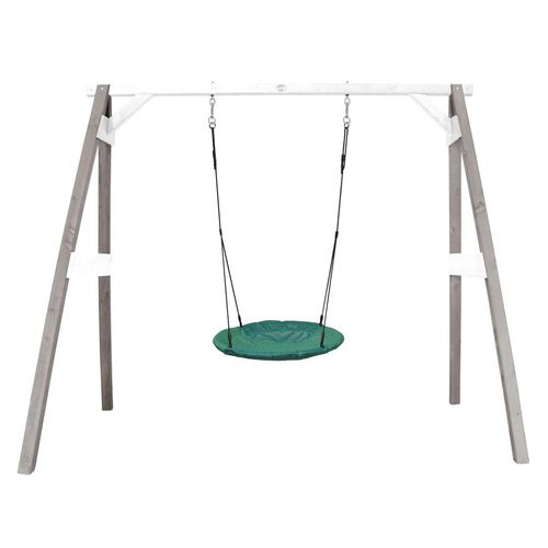 8717973938392 - Nestschaukel Summer mit Gestell für Kinder Outdoor Nest Schaukel 100 cm für den Garten Schaukelgestell in Grau & Weiß   Nestschaukel in Grün - Grau