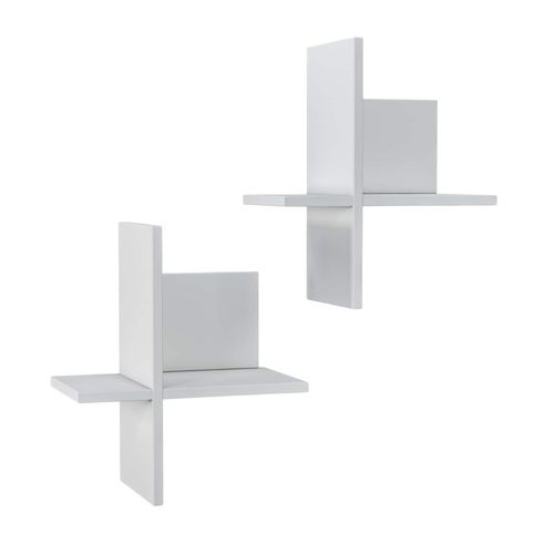 4260360018039 - Mein-Regal 2x Wandregal BRICK 39x22x45cm MDF Holz bis zu 4 Fächer weiß