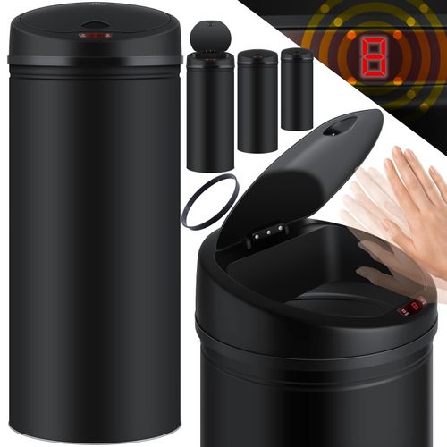 4260486783163 - KESSER® Automatik Sensor Mülleimer Abfalleimer Abfall EDELSTAHL Papierkorb 30 Liter SCHWARZ - Schwarz 4260486783163 - KESSER® Automatik Sensor Mülleimer Abfalleimer Abfall EDELSTAHL Papierkorb 30 Liter SCHWARZ - Schwarz