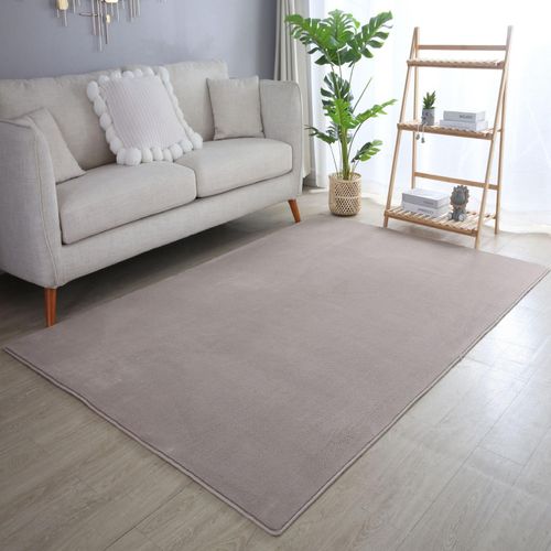 8682455390886 - Waschbarer Teppich Wohnzimmer Kurzflor rutschfest Flauschig Weich Einfarbig Felloptik Super Soft