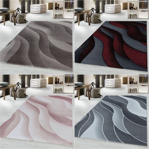 4053659039361 - Designer Kurzflor Teppich modern design Wohnzimmer meliert kariert Höhe 9 mm