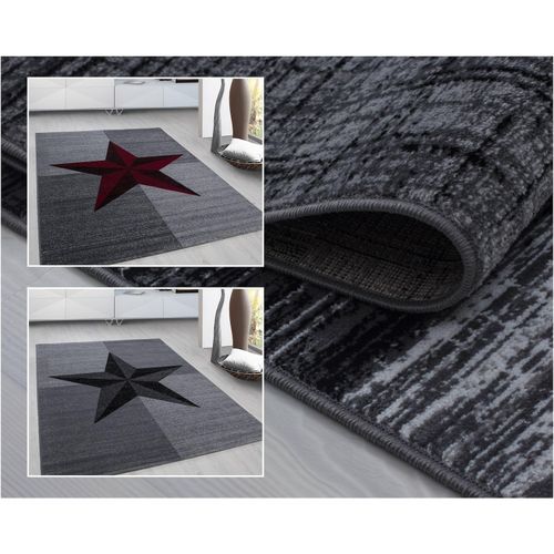 4053658999123 - Teppich Designer Modern Wohnzimmer Stern Design Meliert Farbe Grau oder Rot 4053658999123 - Teppich Designer Modern Wohnzimmer Stern Design Meliert Farbe Grau oder Rot