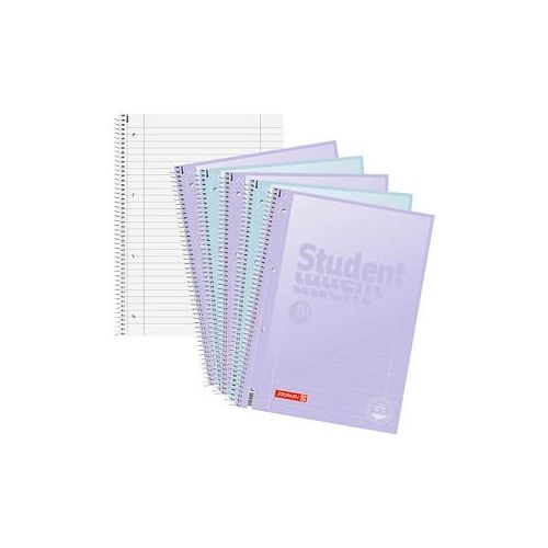 4061947103960 - Collegeblock 10-6732794 Student Pastell Lineatur 27   liniert mit Rand innen außen A4 90g blau violett 80 Blatt 40619471039 5 Block