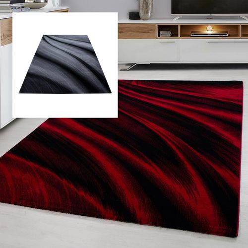 4058819074626 - Teppich modern Designer Wohnzimmer Abstrakt Muster Rot oder Schwarz 4058819074626 - Teppich modern Designer Wohnzimmer Abstrakt Muster Rot oder Schwarz