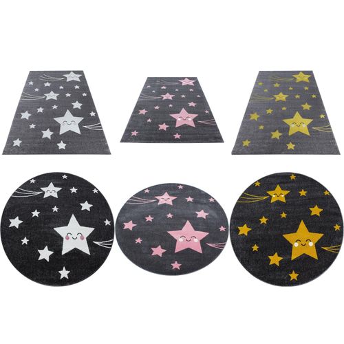 4053658995019 - Wunderschöne Kinderteppiche Teppich mit Stern Motiv Rund  Viereck