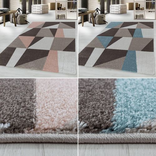 4053659038395 - Designer Kurzflor Teppich modern design Wohnzimmer meliert kariert Höhe 10 mm