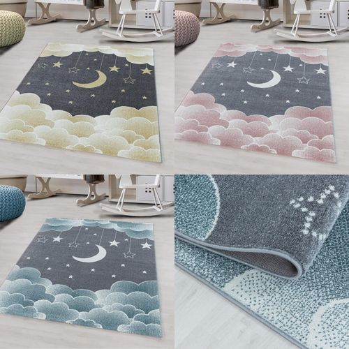 4053659025166 - Kinderteppiche in versch Größen rechteckig 11 mm Kurzflor Teppich Wolken Motiv 4053659025166 - Kinderteppiche in versch Größen rechteckig 11 mm Kurzflor Teppich Wolken Motiv