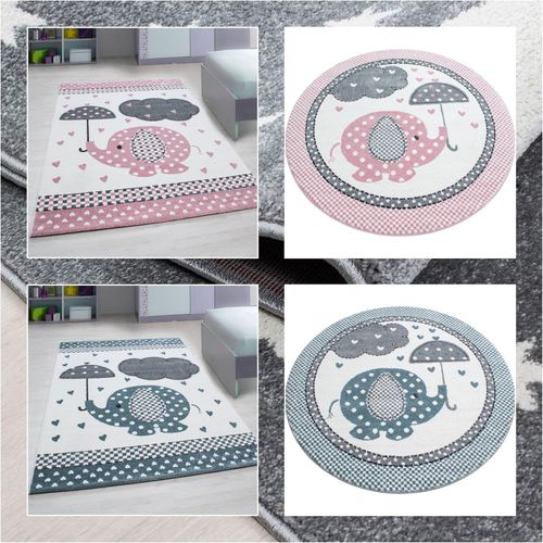 4053658994548 - Wunderschöne Kinderteppiche Teppich mit Elefant Motiven Rund Viereck 4053658994548 - Wunderschöne Kinderteppiche Teppich mit Elefant Motiven Rund Viereck