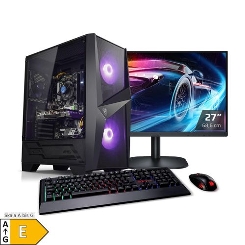 4260627614899 - PC Set Gaming mit 27 Zoll TFT Raptor V AMD Ryzen 5 5600X 32GB DDR4 NVIDIA RTX 3060 12 GB 2TB SSD WLAN Windows 11