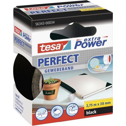 4042448044150 - Perfect 56343-00034-03 Gewebeklebeband ® extra Power Schwarz (l x b) 275 m x 38 mm 1 St - Tesa