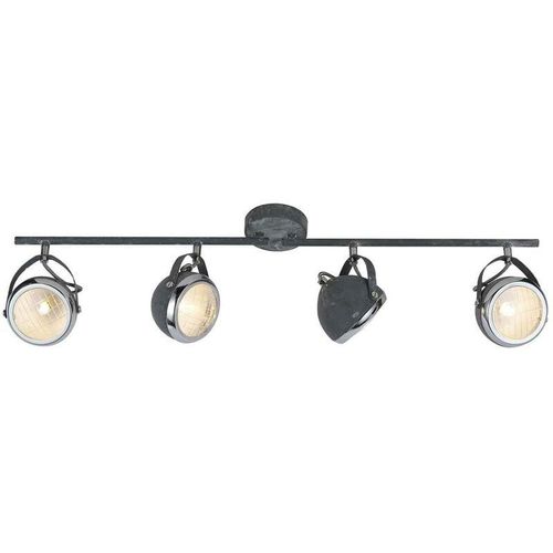 4004353250927 - Lampe Rider Spotrohr 4flg grau Beton 4x QT14 G9 33W geeignet für Stiftsockellampen (nicht enthalten) Arme drehbar   Köpfe schwenkbar - Brilliant