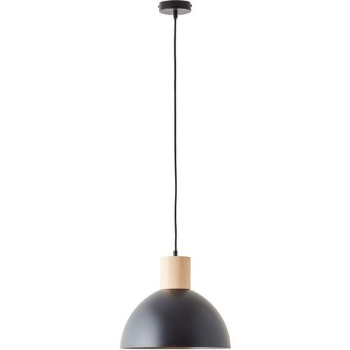 4004353408632 - Daintree Pendelleuchte 34cm schwarz natur Metall Holz 1x A60 E27 60 w Geeignet für Normallampe (nicht enthalten) - Brilliant