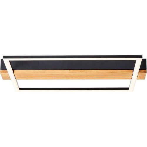 4004353409615 - Loneos led Deckenleuchte 45x40cm holz hell schwarz Holz Metall Kunststoff 1x led integriert 24 w  (Lichtstrom 3000lm Lichtfarbe 3000K) - braun