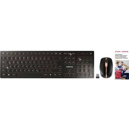 4262451792163 - CHERRY JD-9100DE-2 + MCAFEE 1Y 3 USER Kabellos Funk Tastatur Maus-Set Deutsch QWERTZ Schwarz