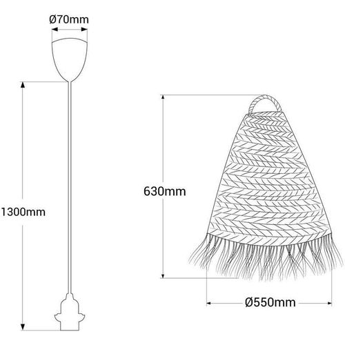 8435427150786 - Barcelona Led - Naturfaser-Pendelleuchte 
am xl Farbe Schwarz - Schwarz