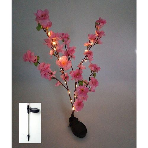 4897087172203 - Buri - Solar led Blütenstrauch rosa 90cm Gartenstecker Lichterstrauch Zweige Gartendeko