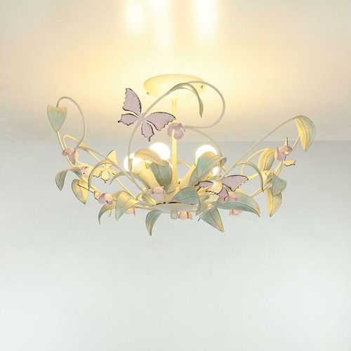 4251334609407 - Licht-erlebnisse - Deckenlampe summer Ø64cm 5-flmg - Weiß Rosa Grün