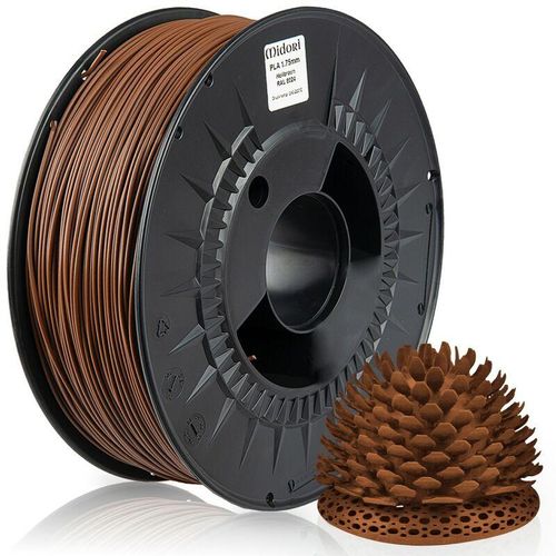 4058592511400 - 3D Drucker 175mm pla Filament 1kg Spule Rolle Premium Hellbraun RAL8024 - Hellbraun - Midori