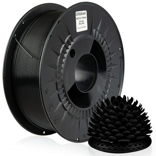 4058592512254 - - 2 x ® 3D Drucker 175mm petg Filament 1kg Spule Rolle Premium Schwarz RAL9005 - Schwarz