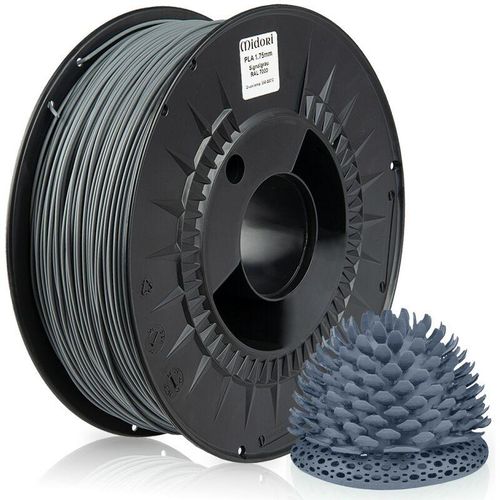 4058592511158 - 4 x ® 3D Drucker 175mm PLA Filament 1kg Spule Rolle Premium Signalgrau RAL7000 - Signalgrau - Midori