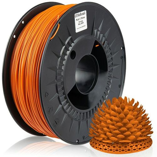 4058592511233 - - 5 x ® 3D Drucker 175mm pla Filament 1kg Spule Rolle Premium Orange RAL2000 - Orange