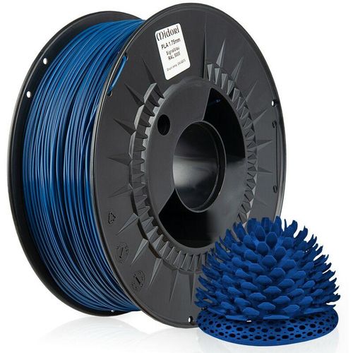 4058592510700 - 3D Drucker 175mm pla Filament 1kg Spule Rolle Premium Signalblau RAL5005 - Signalblau - Midori