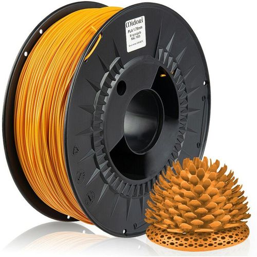 4058592510854 - 2 x ® 3D Drucker 175mm PLA Filament 1kg Spule Rolle Premium Signalgelb RAL1003 - Signalgelb - Midori