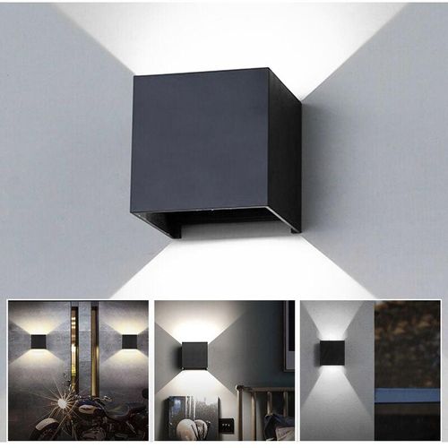 0726504032865 - Led Wandleuchte Wandleuchten IP65 Wohnzimmer Flurlampe Treppen Wandlampe Außen Deko 7W Schwarz Kaltweiß - Schwarz - Vingo